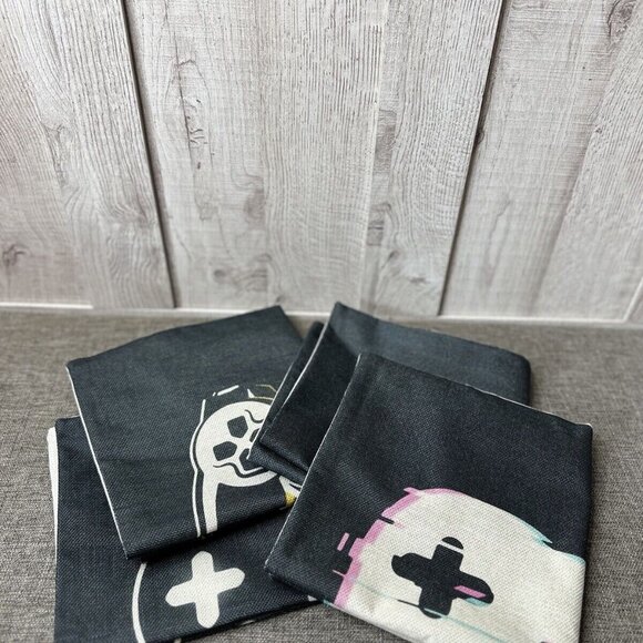Unbranded Other - Video Games Gamer Set of 4 Linen Square Throw Pillow Case Cushion Covers 18"x18"